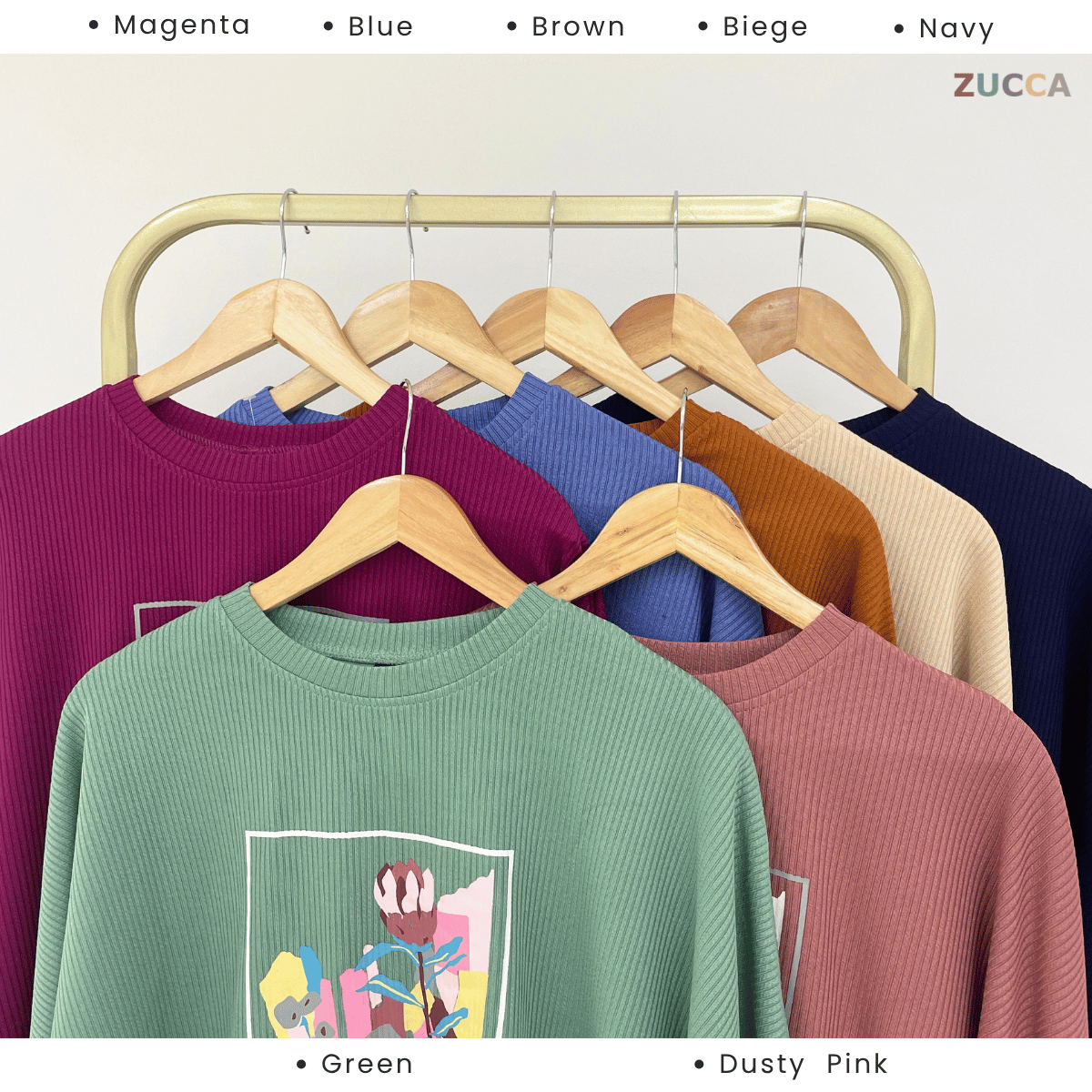 ZUCCA OLIVIA MODEST GRAPHIC LONG SLEEVE-ZW005(BK2048-1)