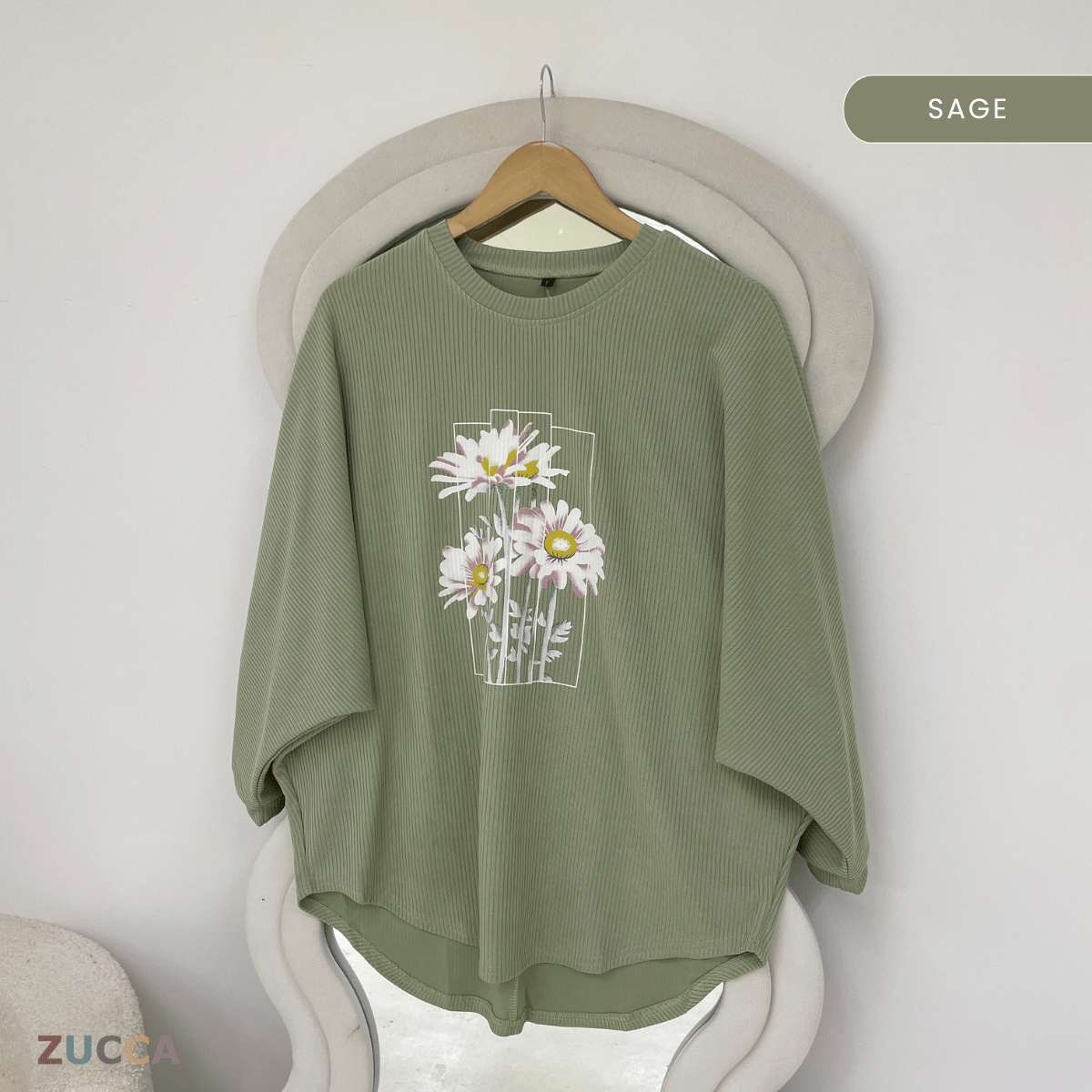 ZUCCA LINDA DAISY BLOOM BLOUSE - ZW006 (BK2012-A1)