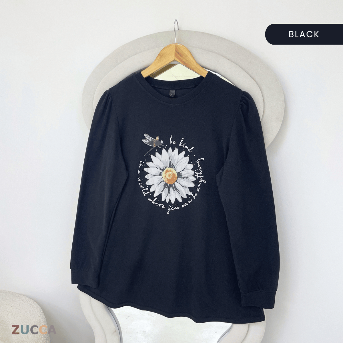 ZUCCA VIVIAN FLORAL GRAPHIC LONG SLEEVE TOP -ZW007(AA2033-A1)