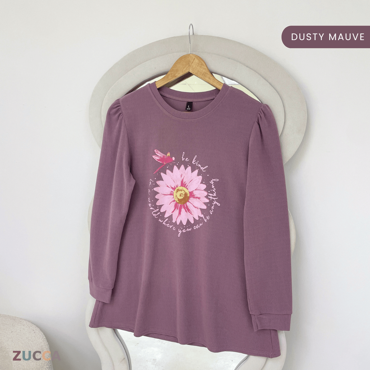 ZUCCA VIVIAN FLORAL GRAPHIC LONG SLEEVE TOP -ZW007(AA2033-A1)