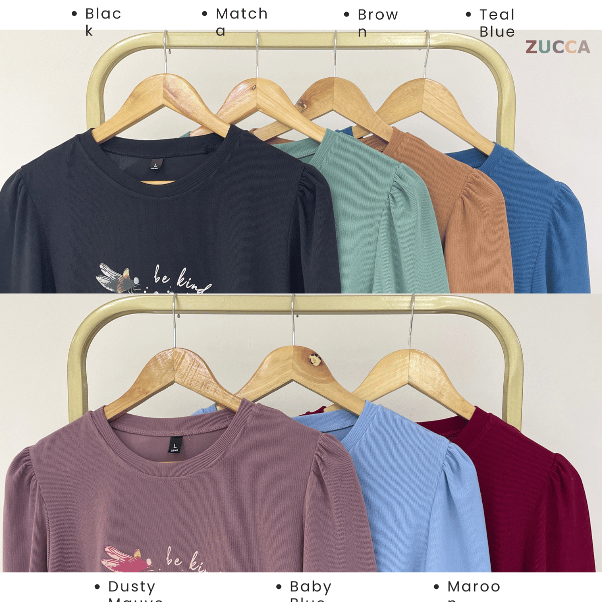ZUCCA VIVIAN FLORAL GRAPHIC LONG SLEEVE TOP -ZW007(AA2033-A1)