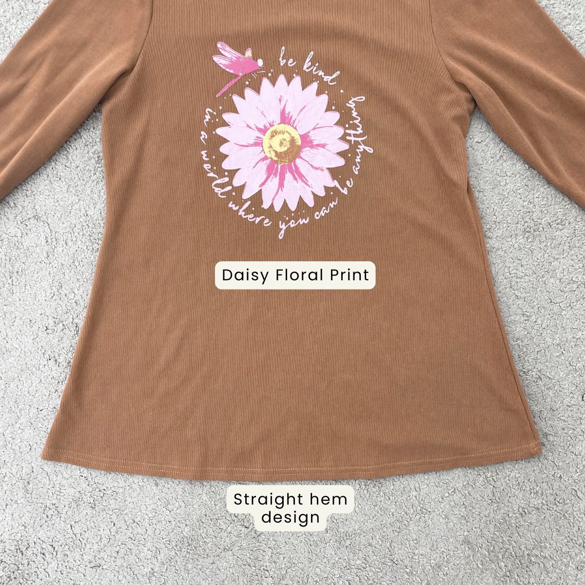 ZUCCA VIVIAN FLORAL GRAPHIC LONG SLEEVE TOP -ZW007(AA2033-A1)