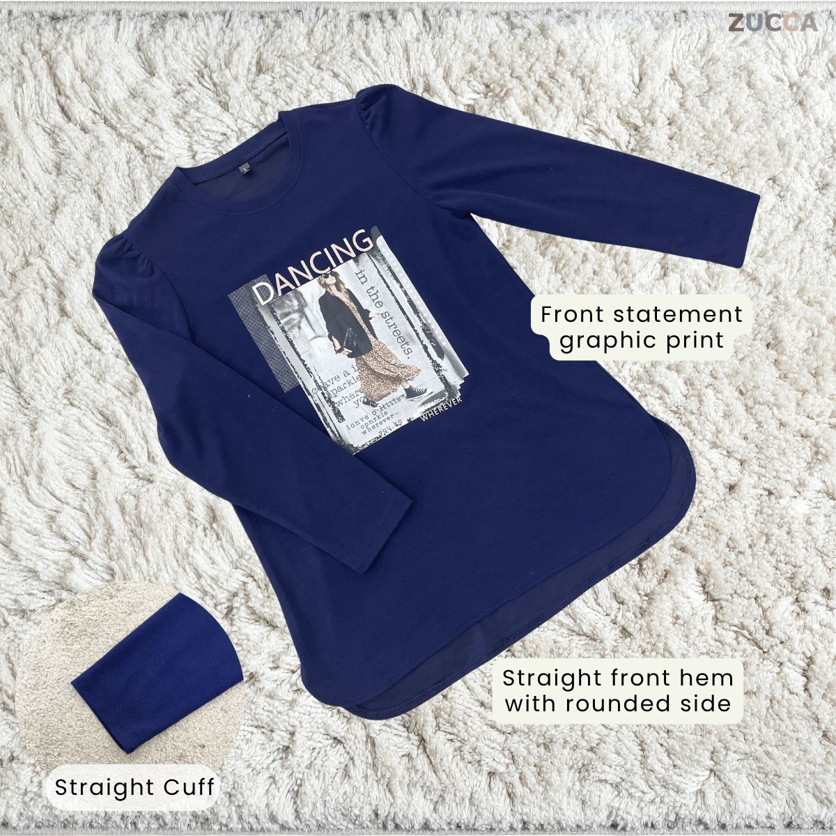 ZUCCA CALLY RELAXED DAILY GRAPHIC TOP-ZW008(244AA-1)