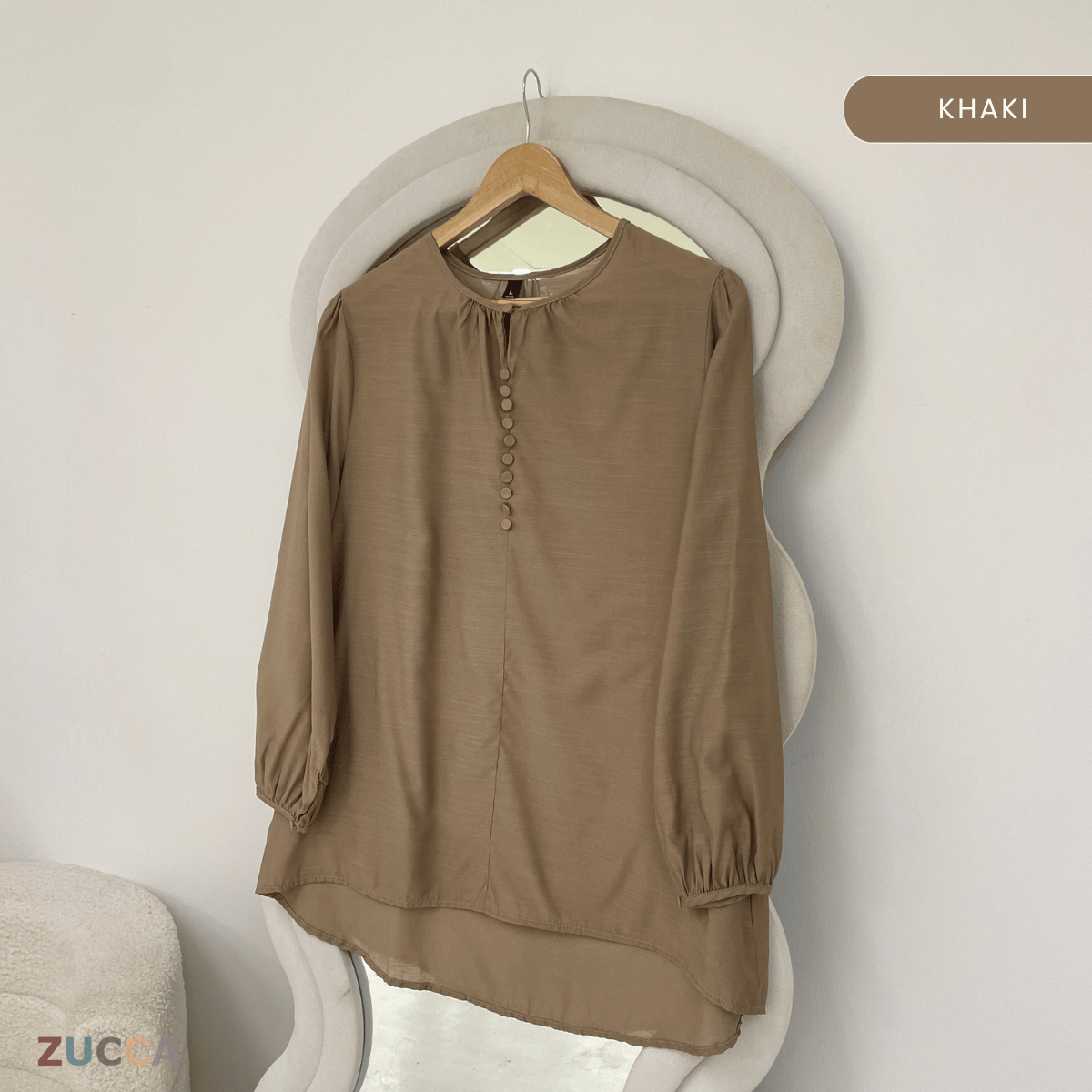 ZUCCA ESHA CLASSIC BUTTON TUNIC BLOUSE - ZW010(881642)