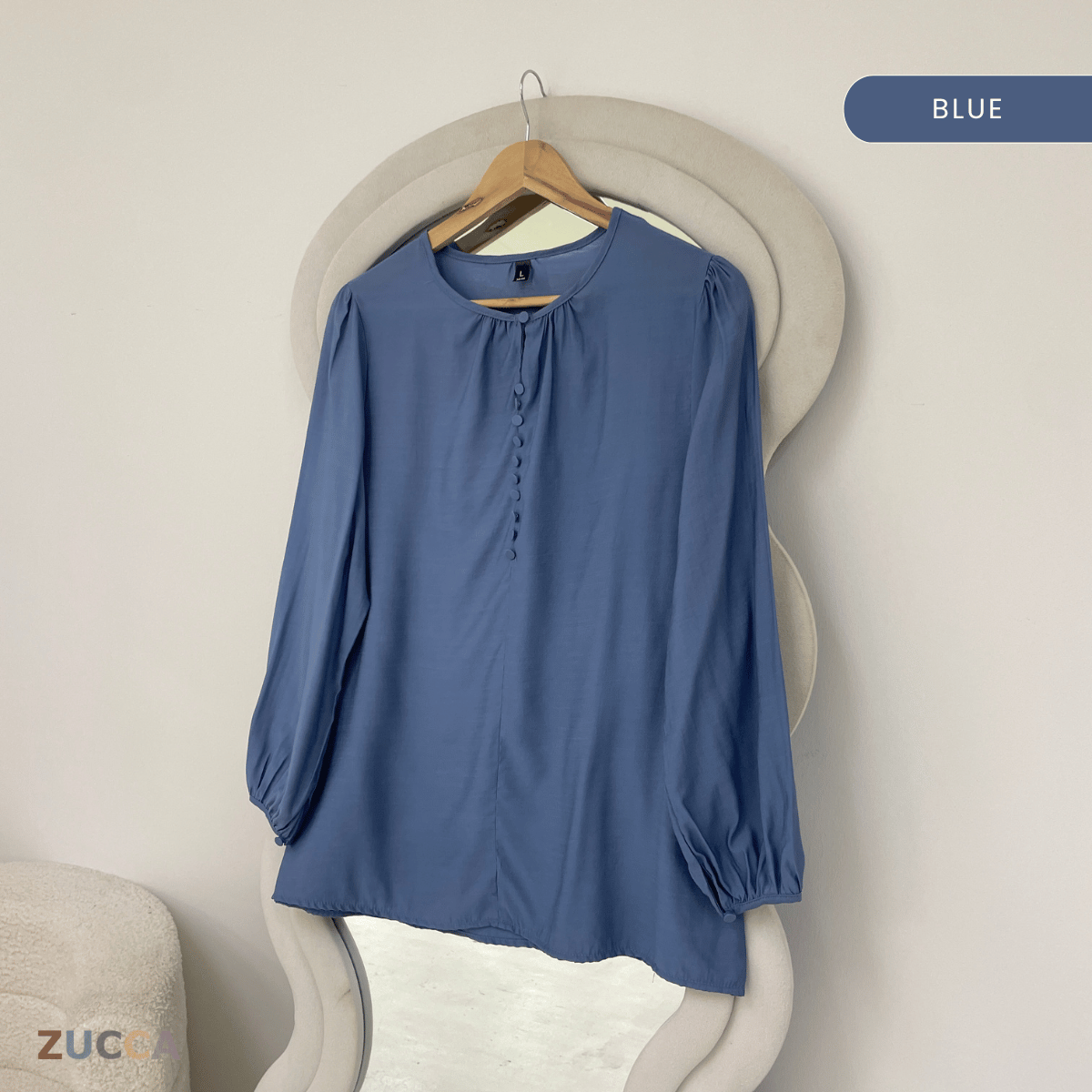 ZUCCA ESHA CLASSIC BUTTON TUNIC BLOUSE - ZW010(881642)
