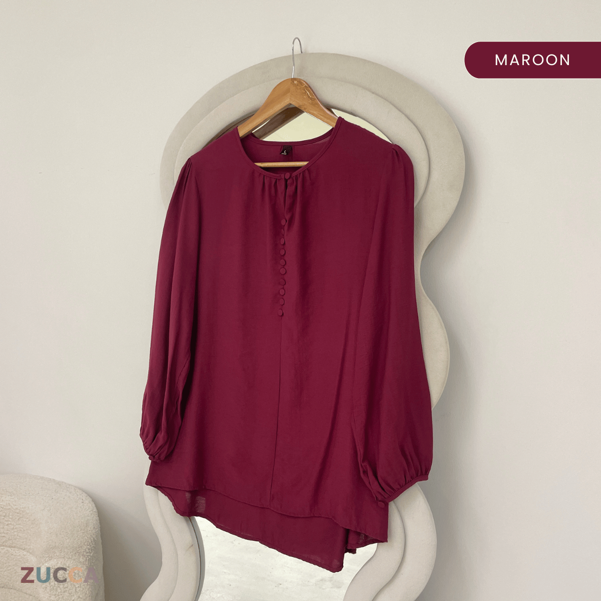 ZUCCA ESHA CLASSIC BUTTON TUNIC BLOUSE - ZW010(881642)
