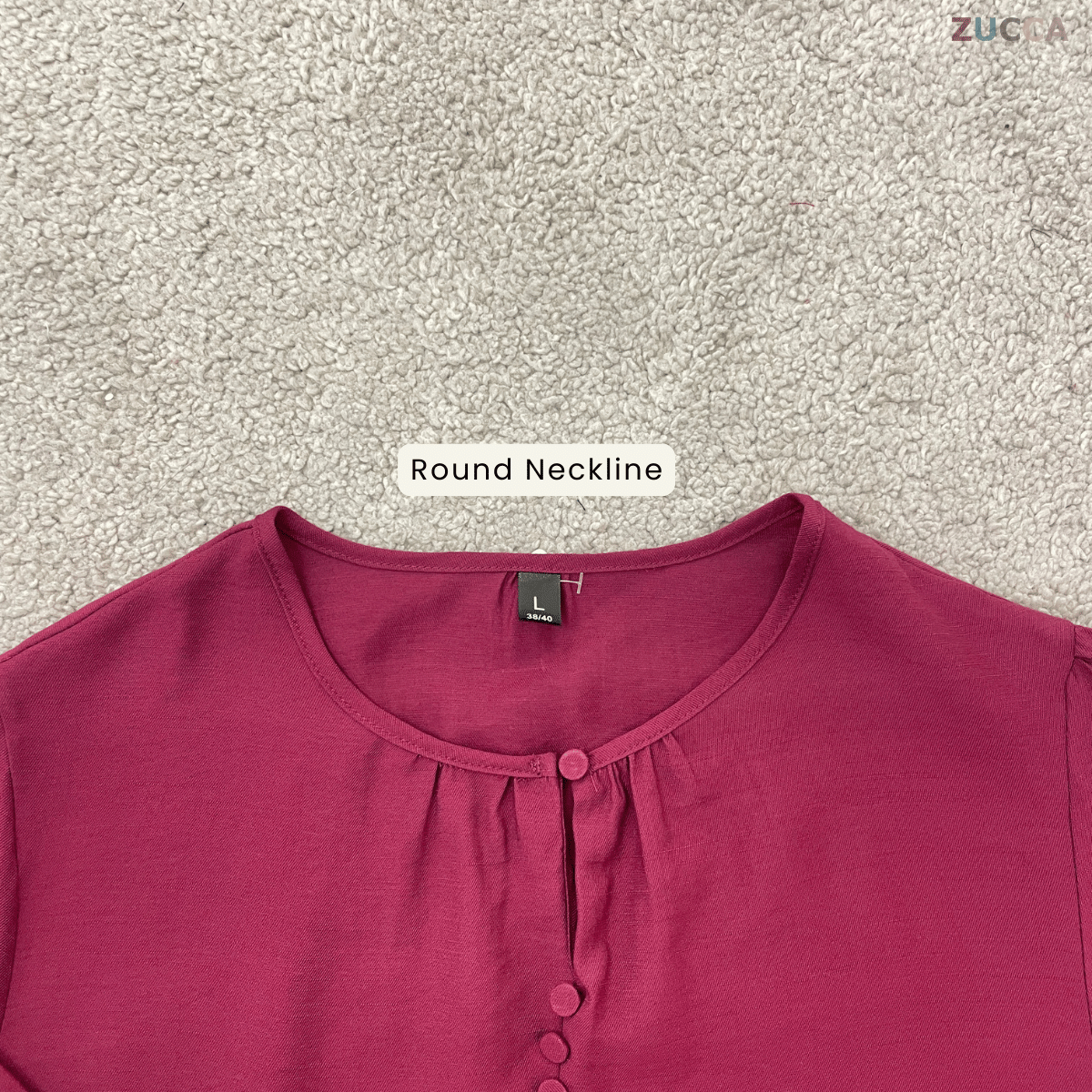 ZUCCA ESHA CLASSIC BUTTON TUNIC BLOUSE - ZW010(881642)