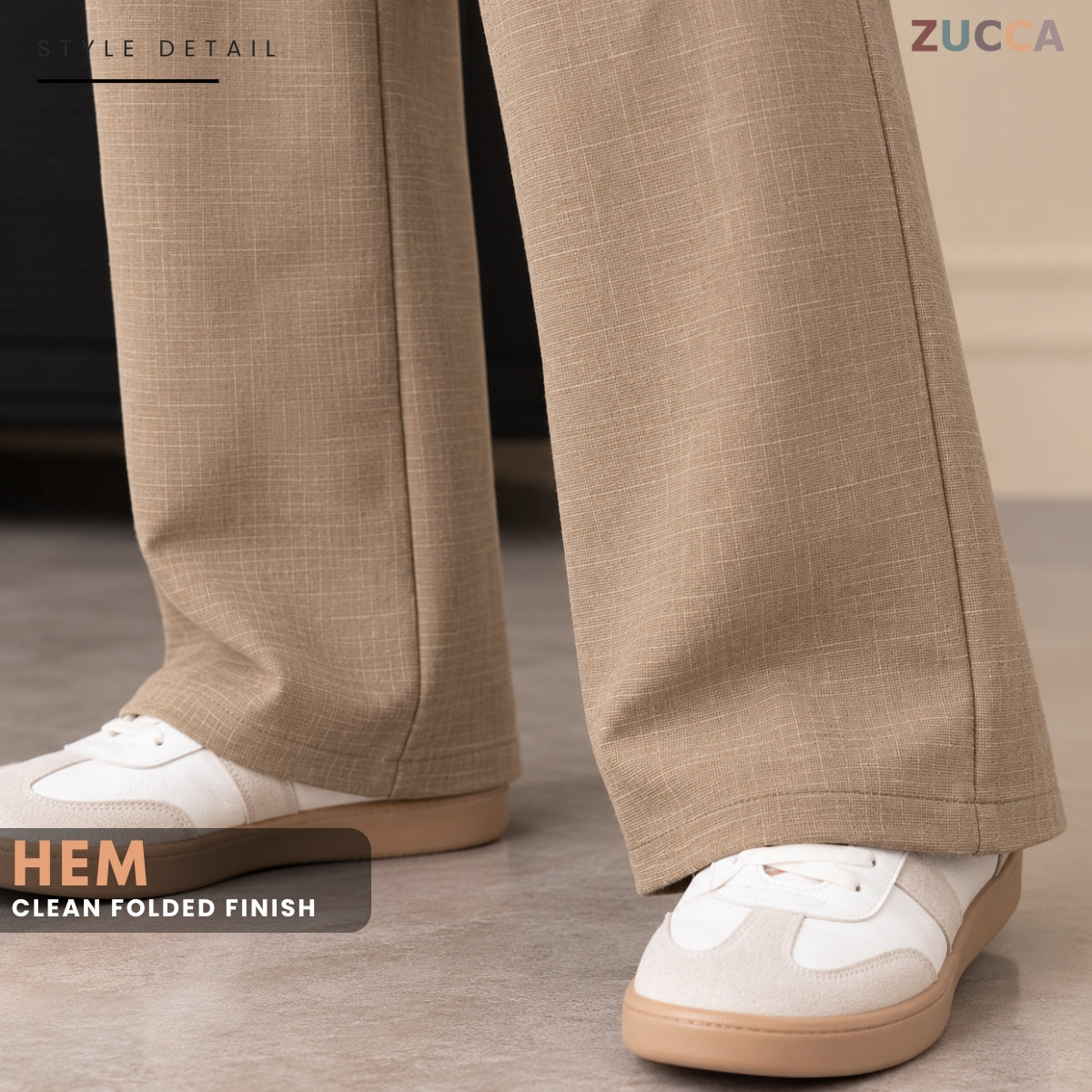 ZUCCA ESHAL CASUAL DRAWSTRING STRAIGHT CUT PANTS - ZW017