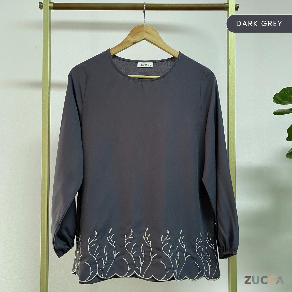 ZUCCA ARIANNA EMBROIDERY ROUND NECK BLOUSE-MA091 Tops